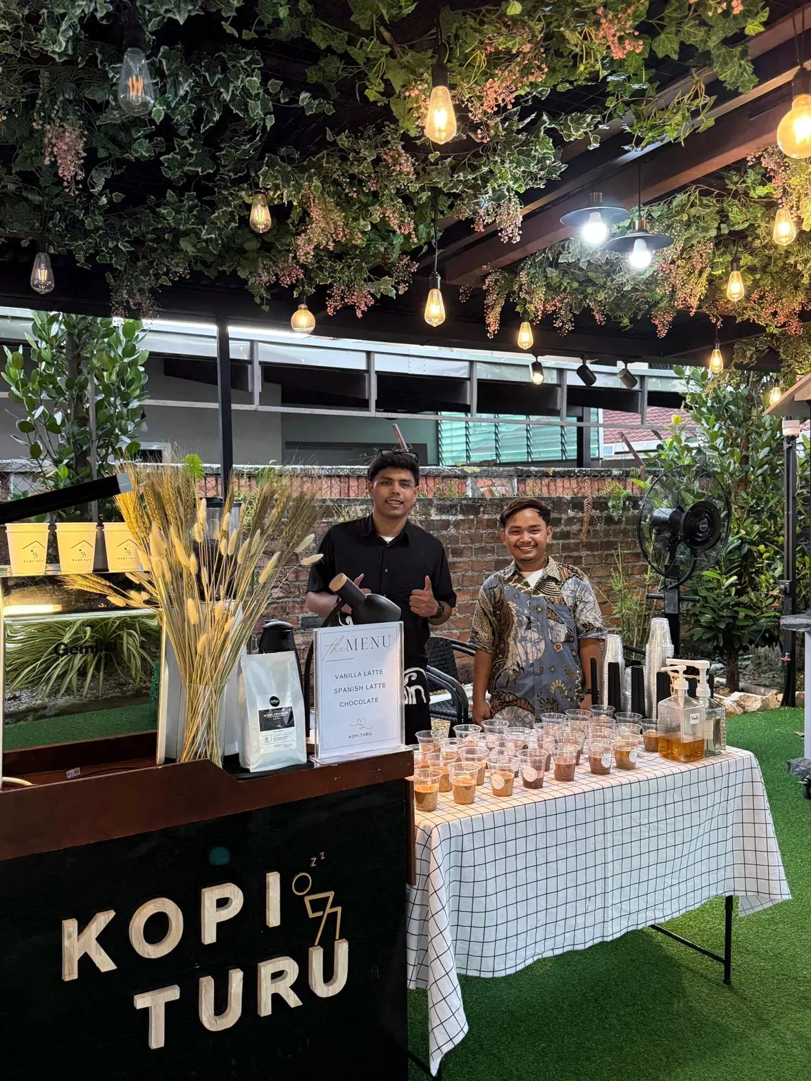 TRUWAY Coffee bar set up at an evening event